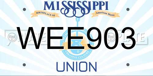 WEE903 Mississippi License Plate