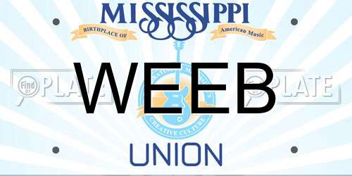 WEEB Mississippi License Plate