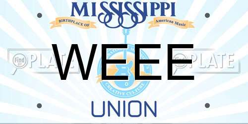 WEEE Mississippi License Plate