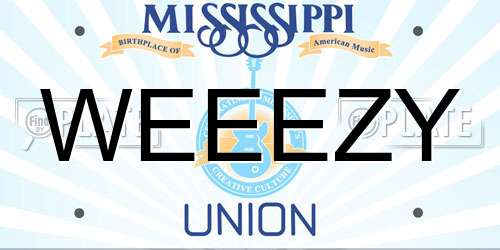 WEEEZY Mississippi License Plate