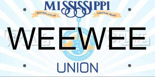 WEEWEE Mississippi License Plate