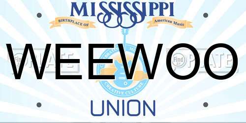 WEEWOO Mississippi License Plate