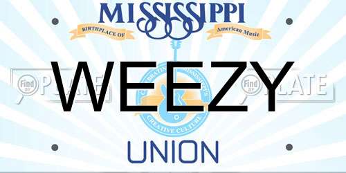 WEEZY Mississippi License Plate