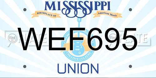 WEF695 Mississippi License Plate