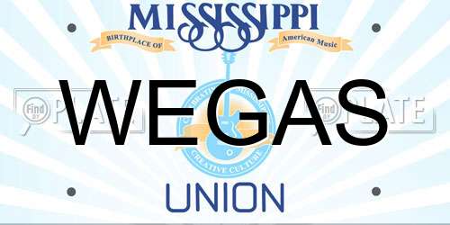 WEGAS Mississippi License Plate