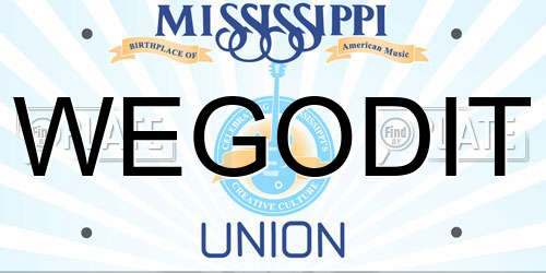 WEGODIT Mississippi License Plate
