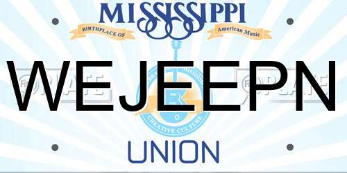 WEJEEPN Mississippi License Plate