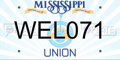 WEL071 Mississippi License Plate