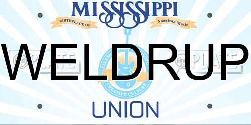WELDRUP Mississippi License Plate