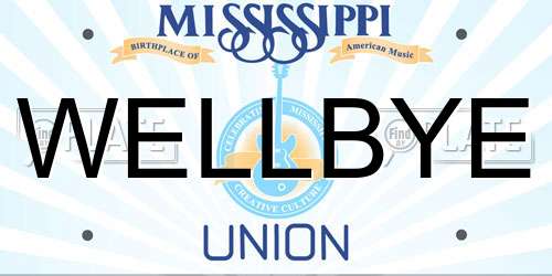 WELLBYE Mississippi License Plate