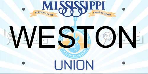 WESTON Mississippi License Plate