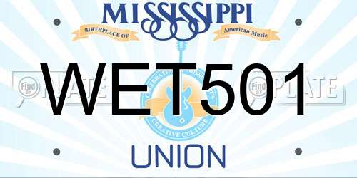 WET501 Mississippi License Plate