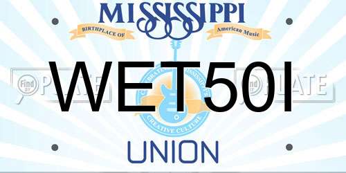 WET50I Mississippi License Plate