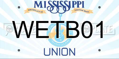 WETB01 Mississippi License Plate