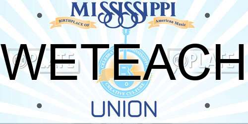 WETEACH Mississippi License Plate