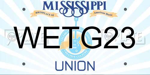 WETG23 Mississippi License Plate