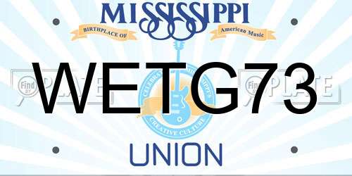 WETG73 Mississippi License Plate