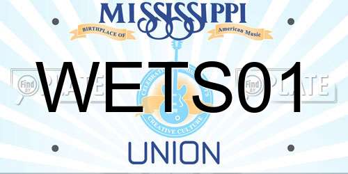 WETS01 Mississippi License Plate