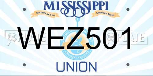 WEZ501 Mississippi License Plate