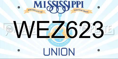 WEZ623 Mississippi License Plate