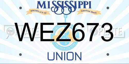 WEZ673 Mississippi License Plate