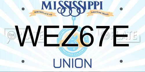 WEZ67E Mississippi License Plate