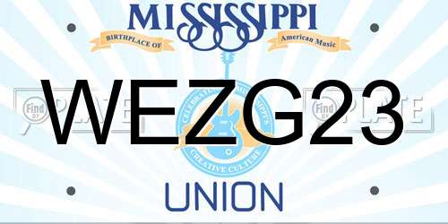 WEZG23 Mississippi License Plate