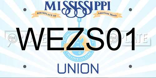 WEZS01 Mississippi License Plate