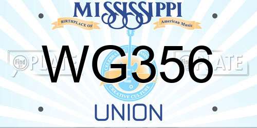 WG356 Mississippi License Plate