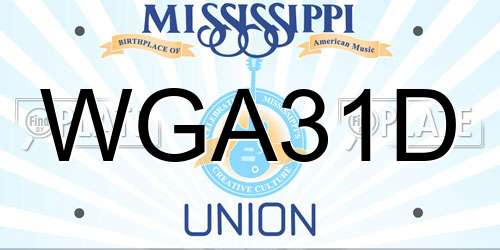 WGA31D Mississippi License Plate