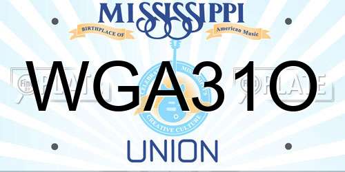 WGA31O Mississippi License Plate