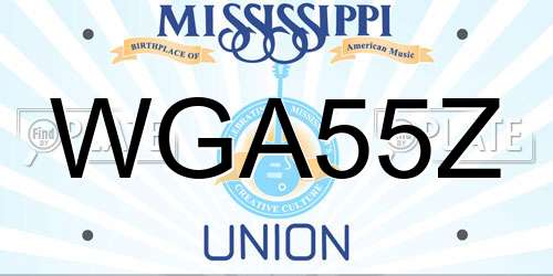 WGA55Z Mississippi License Plate
