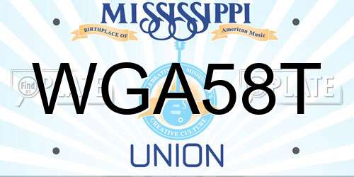 WGA58T Mississippi License Plate