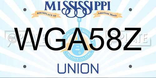 WGA58Z Mississippi License Plate