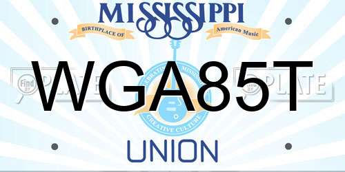 WGA85T Mississippi License Plate