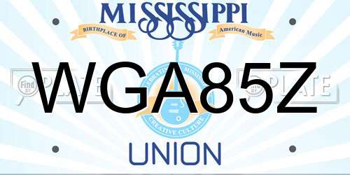 WGA85Z Mississippi License Plate