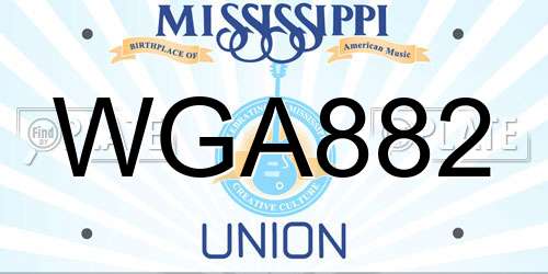 WGA882 Mississippi License Plate