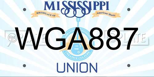 WGA887 Mississippi License Plate