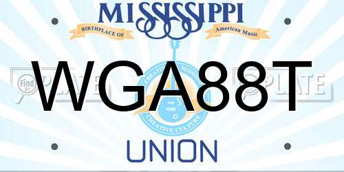 WGA88T Mississippi License Plate