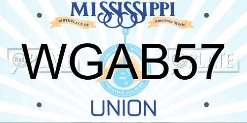 WGAB57 Mississippi License Plate