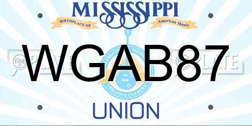 WGAB87 Mississippi License Plate
