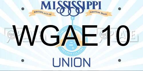 WGAE10 Mississippi License Plate