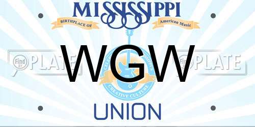 WGW Mississippi License Plate