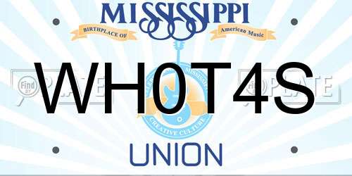 WH0T4S Mississippi License Plate
