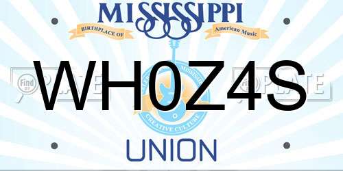 WH0Z4S Mississippi License Plate