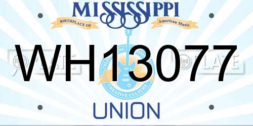 WH13077 Mississippi License Plate