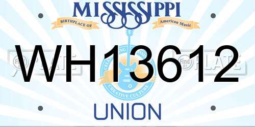 WH13612 Mississippi License Plate