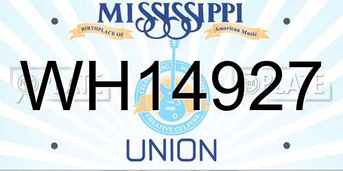 WH14927 Mississippi License Plate