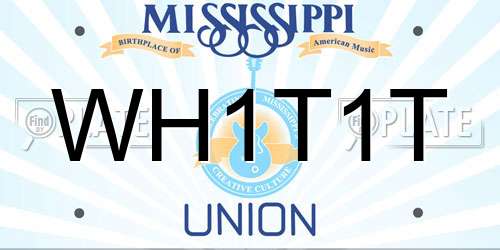 WH1T1T Mississippi License Plate