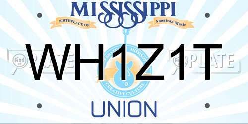 WH1Z1T Mississippi License Plate